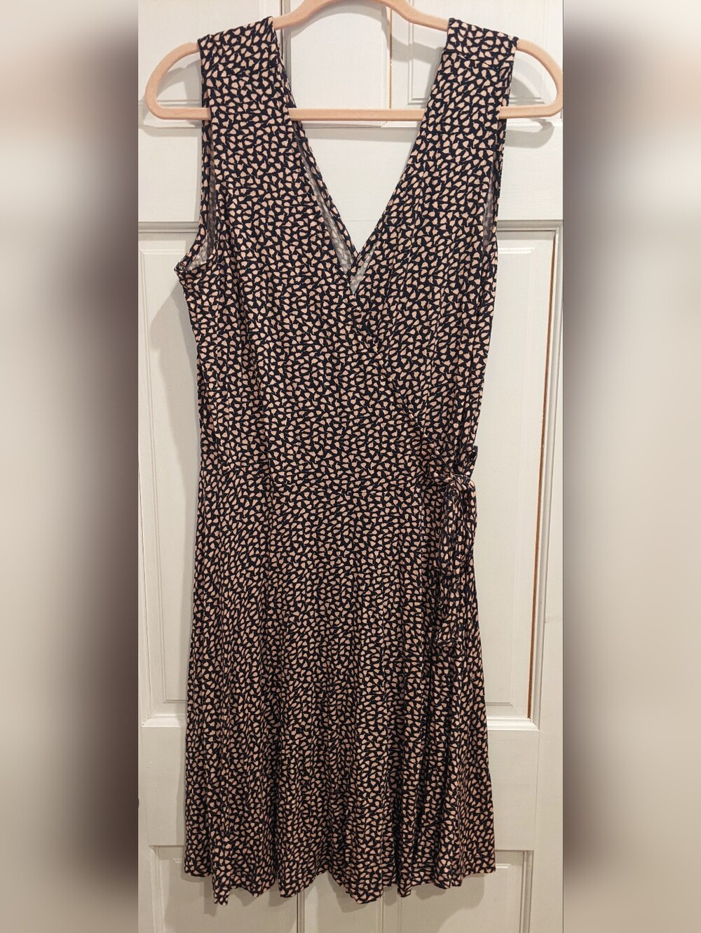 Lascana Women's Sleeveless Wrap Dress Size 10 In Blue With Blush Colored Accents
